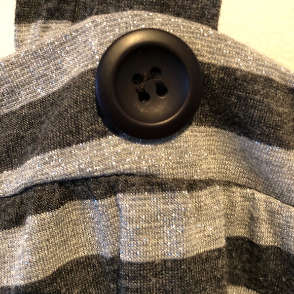 Halter glittery black + silver elastic hem Small - Picture 2 of 6